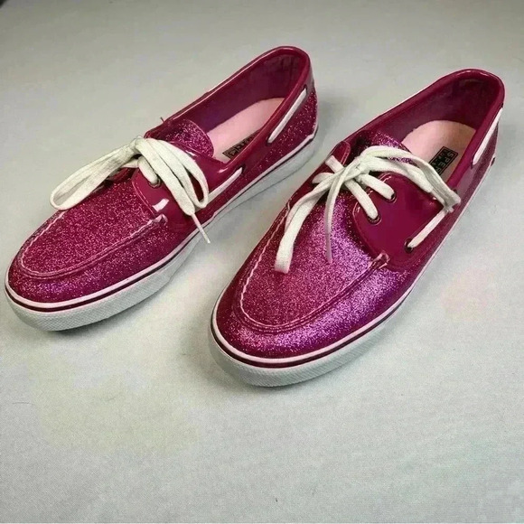 Sperry top-sider pink glitter boat shoes size 9.5 - Picture 3 of 10